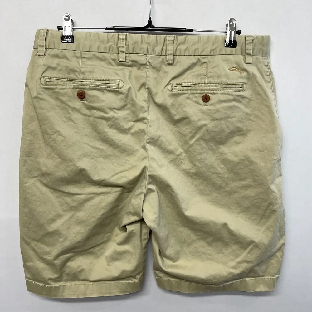 Tommy Bahama Men Flat Front Chino Shorts Size 36 Cotton Blend Beige M251 -3